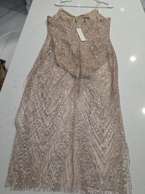Meshki Strapless Sequin Gown in Rose